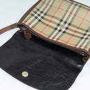 Burberrys Nova Check Shoulder Bag Canvas Beige Gold Auth 124096-10