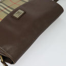 Burberrys Nova Check Shoulder Bag Canvas Beige Gold Auth 124096-6