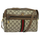 GUCCI GG Supreme Web Sherry Line Shoulder Bag PVC Beige 24 02 005 Auth 124097-1