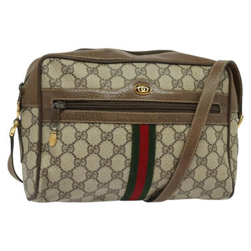GUCCI GG Supreme Web Sherry Line Shoulder Bag PVC Beige 24 02 005 Auth 124097