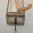 GUCCI GG Supreme Web Sherry Line Shoulder Bag PVC Beige 24 02 005 Auth 124097-21