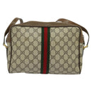 GUCCI GG Supreme Web Sherry Line Shoulder Bag PVC Beige 24 02 005 Auth 124097-2