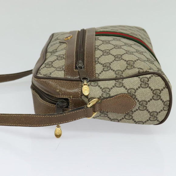 GUCCI GG Supreme Web Sherry Line Shoulder Bag PVC Beige 24 02 005 Auth 124097