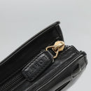 LOEWE Anagram Clutch Bag Leather Black Gold Auth 124098-8
