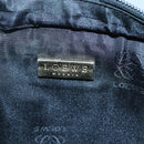 LOEWE Anagram Clutch Bag Leather Black Gold Auth 124098-9