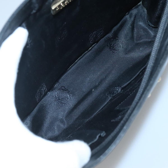 LOEWE Anagram Clutch Bag Leather Black Gold Auth 124098