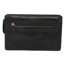 LOEWE Anagram Clutch Bag Leather Black Gold Auth 124098-2