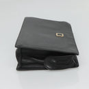 LOEWE Anagram Clutch Bag Leather Black Gold Auth 124098-4