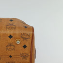 MCM Logogram Vicetos Hand Bag PVC Leather Brown Gold Auth 124114-15