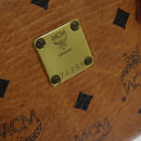 MCM Logogram Vicetos Hand Bag PVC Leather Brown Gold Auth 124114-12