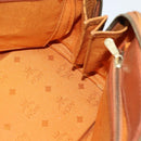 MCM Logogram Vicetos Hand Bag PVC Leather Brown Gold Auth 124114-17