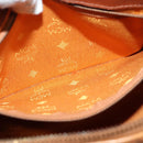 MCM Logogram Vicetos Hand Bag PVC Leather Brown Gold Auth 124114-19