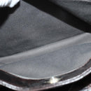 CHANEL Matelasse COCO Mark Hand Bag Patent leather Dark Brown CC Auth 124127-22