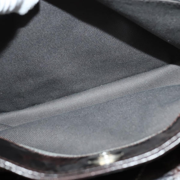 CHANEL Matelasse COCO Mark Hand Bag Patent leather Dark Brown CC Auth 124127