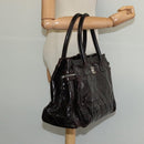 CHANEL Matelasse COCO Mark Hand Bag Patent leather Dark Brown CC Auth 124127-24