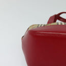 BURBERRY Nova Check Hand Bag Canvas Beige Gold Auth 124154-9