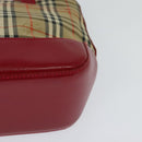 BURBERRY Nova Check Hand Bag Canvas Beige Gold Auth 124154-16