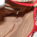 BURBERRY Nova Check Hand Bag Canvas Beige Gold Auth 124154-17