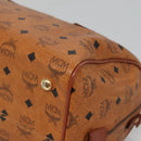 MCM Logogram Vicetos Boston Bag PVC Leather Brown Gold Auth 124167-9