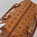 MCM Logogram Vicetos Boston Bag PVC Leather Brown Gold Auth 124167-6