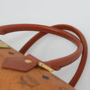 MCM Logogram Vicetos Boston Bag PVC Leather Brown Gold Auth 124167-8