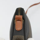 FENDI Pecan Canvas Shoulder Bag PVC Brown Black gold Auth 124174-14