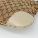 GUCCI GG Canvas Web Sherry Line Shoulder Bag Beige Gold 257065 Auth 124204-12
