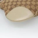 GUCCI GG Canvas Web Sherry Line Shoulder Bag Beige Gold 257065 Auth 124204-13