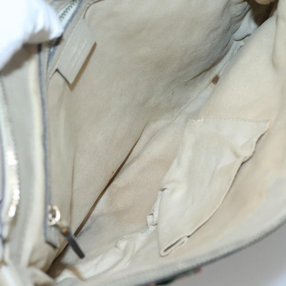 GUCCI GG Canvas Web Sherry Line Shoulder Bag Beige Gold 257065 Auth 124204