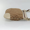 GUCCI GG Canvas Web Sherry Line Shoulder Bag Beige Gold 257065 Auth 124204-4