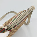 GUCCI GG Canvas Web Sherry Line Shoulder Bag Beige Gold 257065 Auth 124204-6