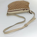 GUCCI GG Canvas Web Sherry Line Shoulder Bag Beige Gold 257065 Auth 124204-7