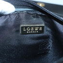 LOEWE Anagram Clutch Bag Leather Black Gold Auth 124222-9