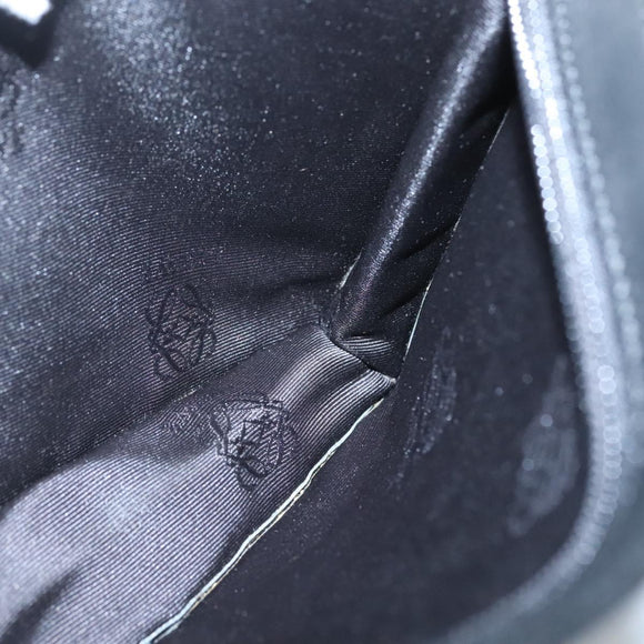 LOEWE Anagram Clutch Bag Leather Black Gold Auth 124222