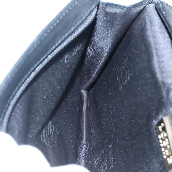 LOEWE Anagram Clutch Bag Leather Black Gold Auth 124222