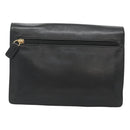 LOEWE Anagram Clutch Bag Leather Black Gold Auth 124222-2
