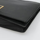 LOEWE Anagram Clutch Bag Leather Black Gold Auth 124222-7