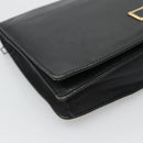 LOEWE Anagram Clutch Bag Leather Black Gold Auth 124222-14