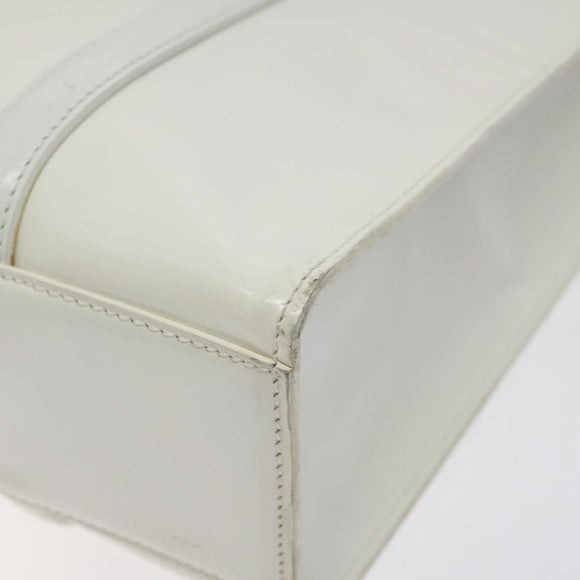 PRADA Shoulder Bag Patent leather White Auth 124227