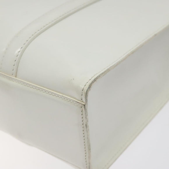 PRADA Shoulder Bag Patent leather White Auth 124227