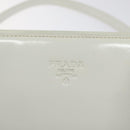PRADA Shoulder Bag Patent leather White Auth 124227-17