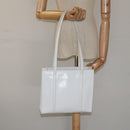 PRADA Shoulder Bag Patent leather White Auth 124227-24