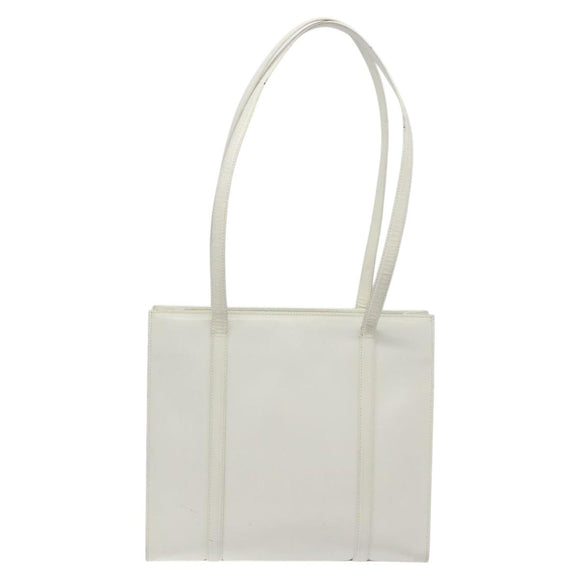 PRADA Shoulder Bag Patent leather White Auth 124227