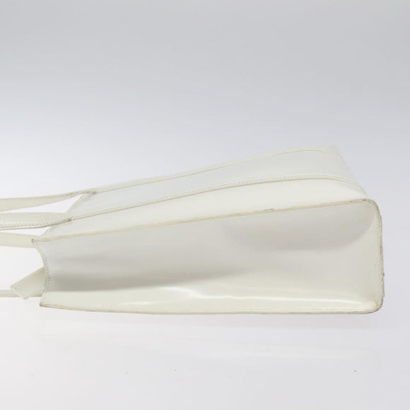 PRADA Shoulder Bag Patent leather White Auth 124227