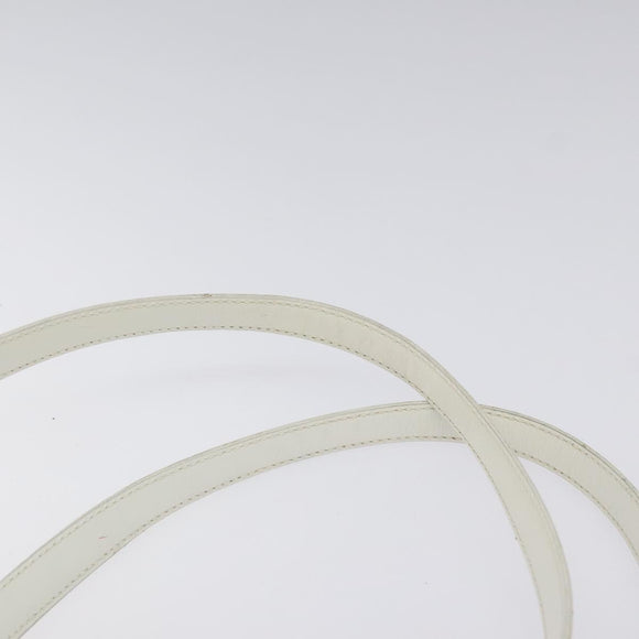 PRADA Shoulder Bag Patent leather White Auth 124227