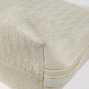 Christian Dior Trotter Canvas Shoulder Bag White Silver Auth 124231-16