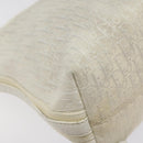 Christian Dior Trotter Canvas Shoulder Bag White Silver Auth 124231-17