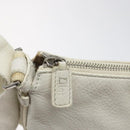 Christian Dior Trotter Canvas Shoulder Bag White Silver Auth 124231-9