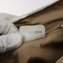 Christian Dior Trotter Canvas Umhängetasche Weiß Silber Auth 124231-12