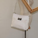 Christian Dior Trotter Canvas Shoulder Bag White Silver Auth 124231-22